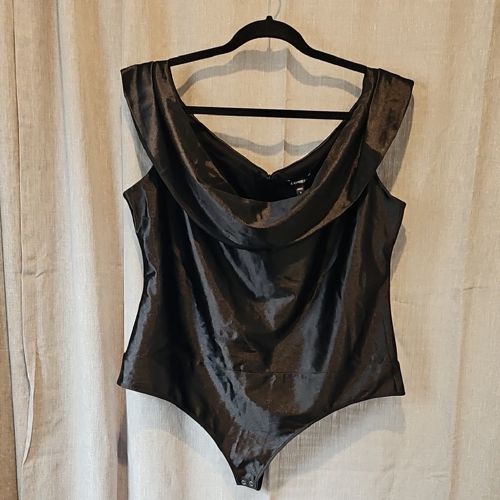 Express Black Scoop Neck Bodysuit Top